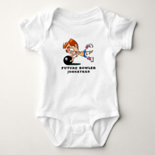 Personalised Funny Future Bowler Baby Bodysuit