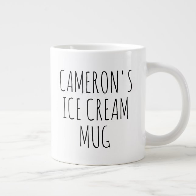 Personalised Funny Gag Novelty Gift Ice Cream  Large Coffee Mug (Right)