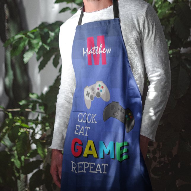 Personalised Funny Gamers All-Over Print Apron (Creator Uploaded)