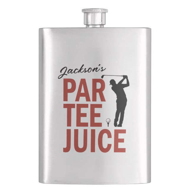 Personalised Funny Golf Par Tee Juice Hip Flask (Front)