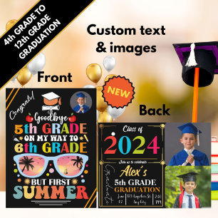 Personalised Funny Graduation 4th to 12th Grade Announcement Postcard