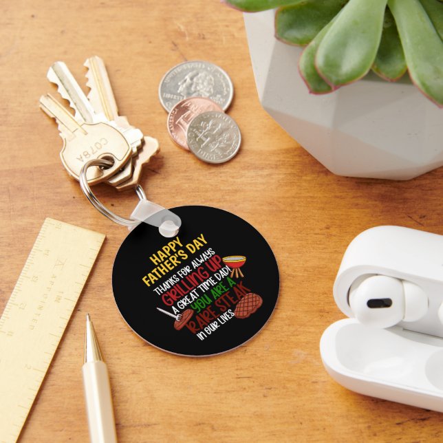 Personalised Funny Grill Chef Daddy Key Ring (Desk)