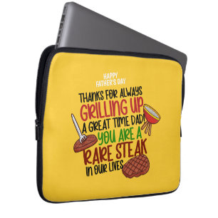 Personalised Funny Grill Chef Daddy Laptop Sleeve