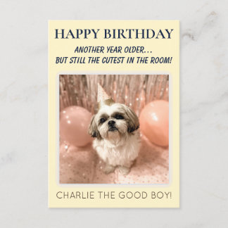 Personalised Funny Happy Birthday With Dog Picture Card