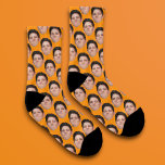 Personalised Funny Head Photo Face Socks - Orange<br><div class="desc">Make funny socks covered in your face or a friends with this easy to use template. simply upload a cutout of the face or object you with to use with a transparent background, and voila! make sure to crop the image as tightly to the face/object as you can. if you...</div>