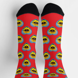 Personalised Funny Heart Face Photo Socks