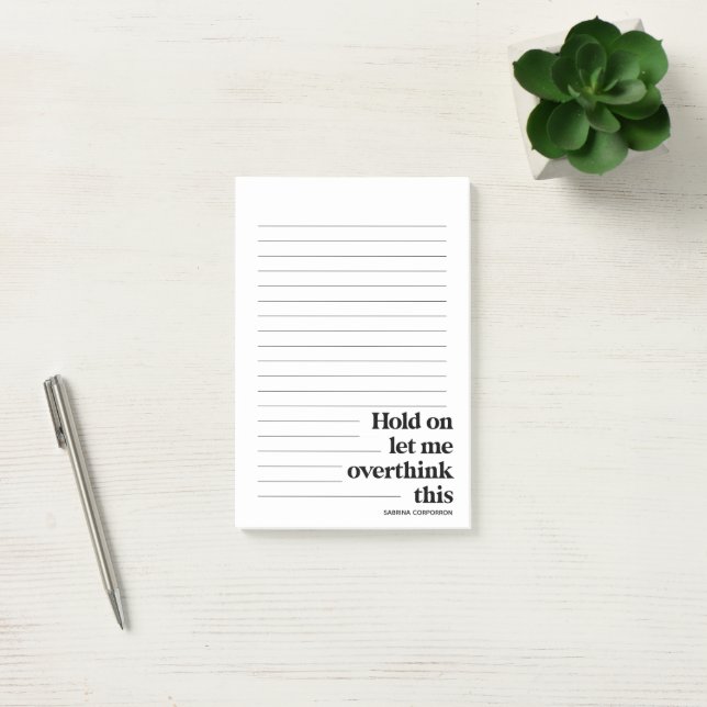 Personalised funny hold on let me overthink this  post-it notes (Office)
