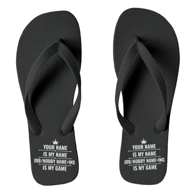 Personalised Funny Job and Hobby Name Flip Flops (Footbed)