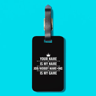 Personalised Funny Job and Hobby Name Luggage Tag