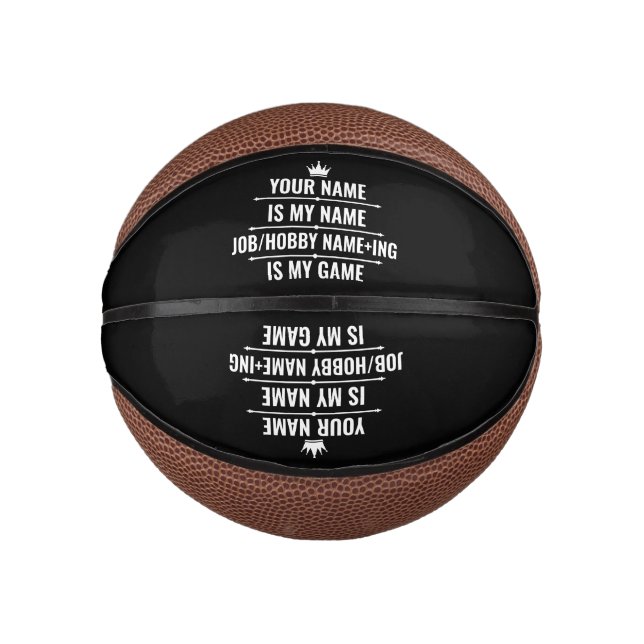 Personalised Funny Job and Hobby Name Mini Basketball (Front)