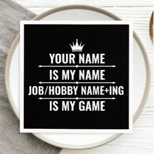 Personalised Funny Job and Hobby Name Napkin