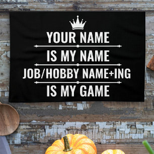Personalised Funny Job and Hobby Name Tea Towel