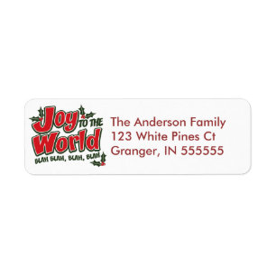 Personalised Funny Joy to the World Address Labels