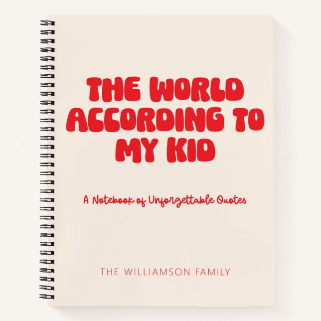 Personalised Funny Kid Quote Parent Life Humour Re Notebook (Front)