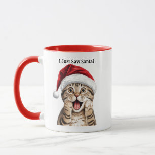 Personalised Funny Kitty Cat Christmas Mug