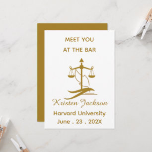 Personalised funny law school graduation  invitation