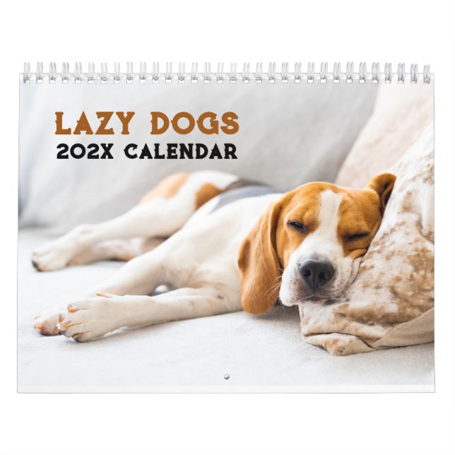 Personalised Funny Lazy Dogs 2026 Calendar (Cover)