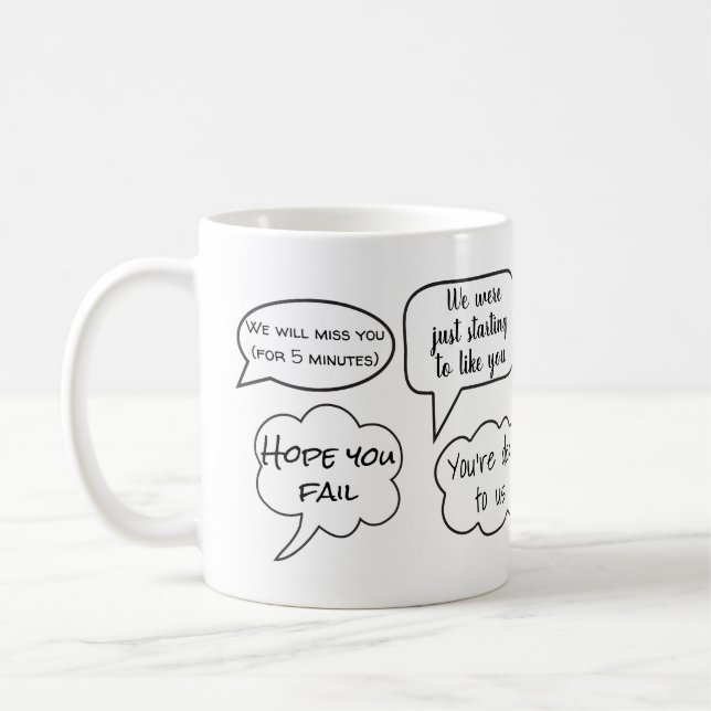 Personalised Funny Leaving Gift For Worker Coffee Mug (Left)