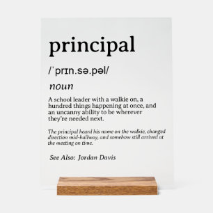 Personalised Funny Male Principal Definition Acrylic Sign