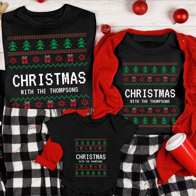 Personalised Funny Matching Ugly Christmas Family T-Shirt (Creator Uploaded)