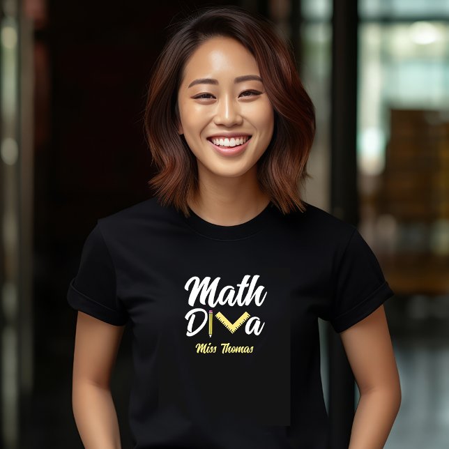 Personalised Funny Math Diva Teacher T-Shirt (Creator Uploaded)