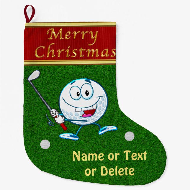 Personalised Funny Merry Christmas Golf Stockings (Front)
