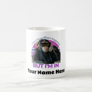 Personalised Funny Monkey Meme Retro Minimalist Coffee Mug