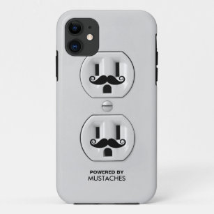 Personalised Funny Moustache Power Outlet Case-Mate iPhone Case
