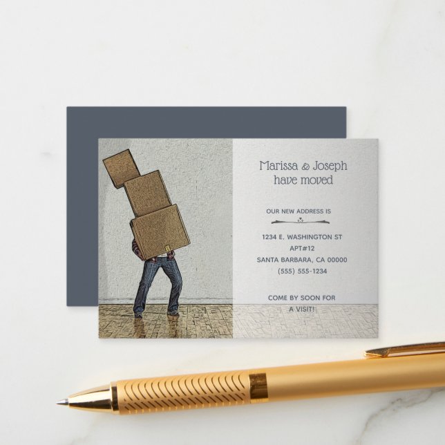 Personalised Funny Moving Announcement We've Moved (Front/Back In Situ)