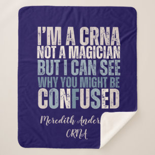 Personalised Funny Nurse Anaesthesia CRNA Gift Sherpa Blanket