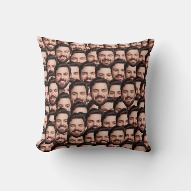 Personalised Funny Overlapping Face Photo  Cushion (Front)