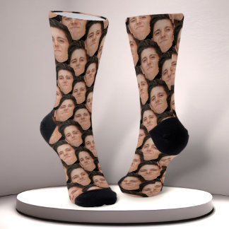 Personalised Funny Overlapping Face Photo Socks