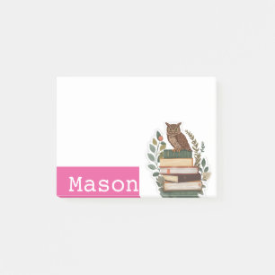 Personalised Funny Owl Books Library  Post-it Notes