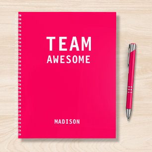 Personalised Funny Pink Team Coworker Gift Notebook