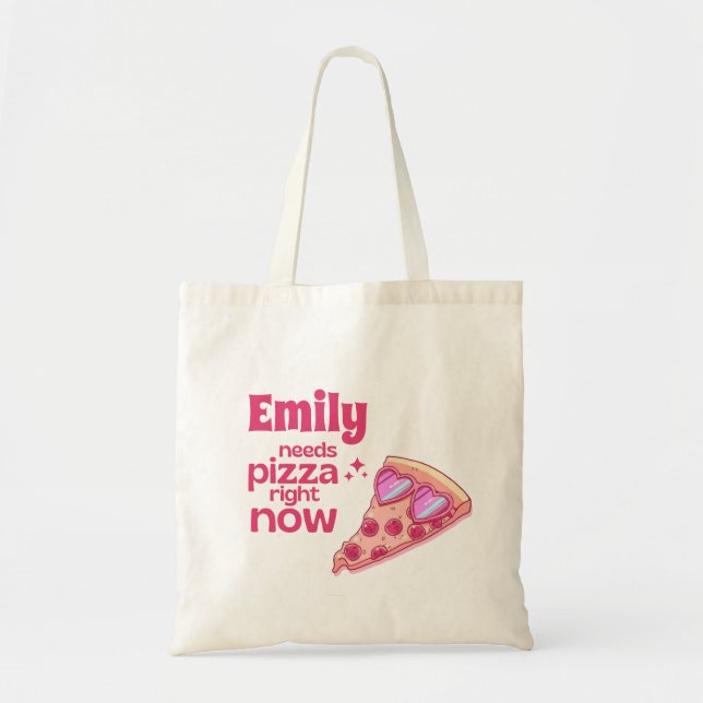 Personalised Funny Pizza Love Gift Tote Bag (Front)