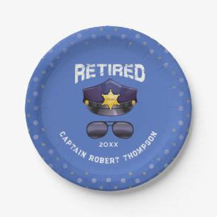 Personalised Funny Police Retirement Party Paper Plate