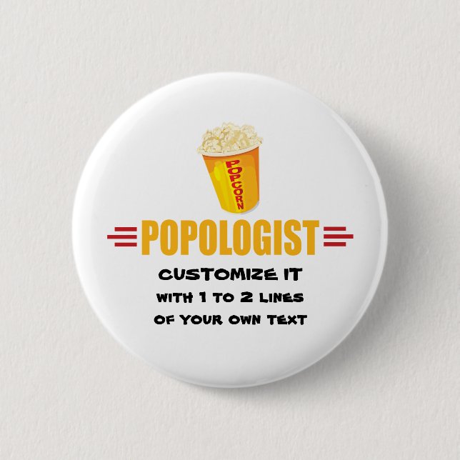 Personalised Funny Popcorn 6 Cm Round Badge (Front)