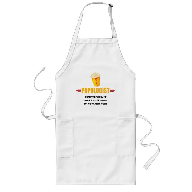 Personalised Funny Popcorn Long Apron (Front)