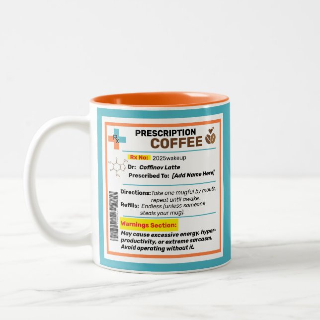 Personalised Funny Prescription Coffee Mug  (Left)