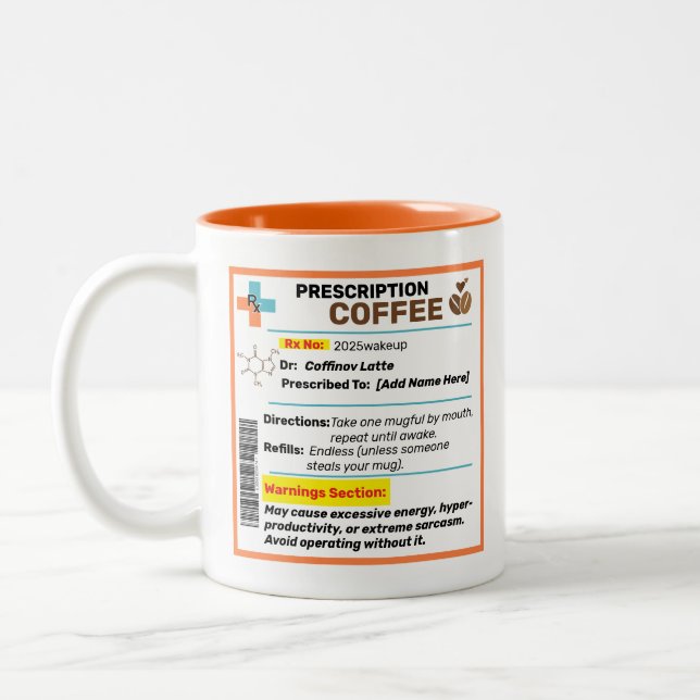 Personalised Funny Prescription Coffee Mug  (Left)
