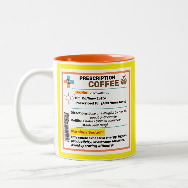 Personalised Funny Prescription Coffee Mug  (Left)
