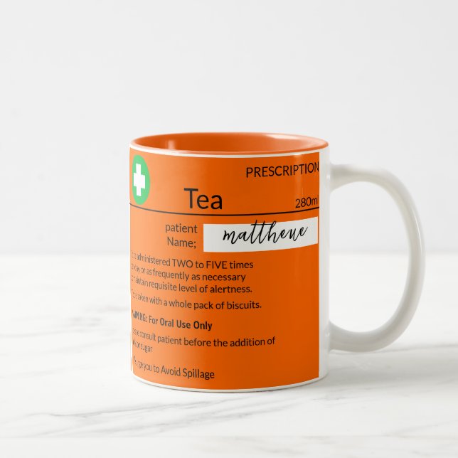 Personalised funny Prescription Coffee Tea Mug (Right)