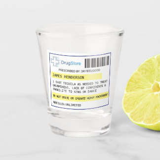 Personalised funny prescription shot glass