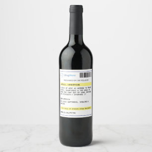 Personalised funny prescription wine label
