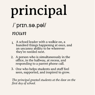 Personalised Funny Principal Definition Poster