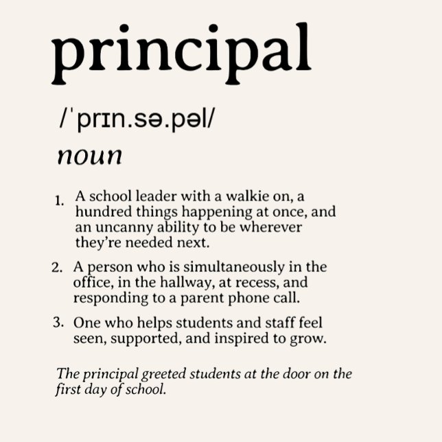Personalised Funny Principal Definition Poster (Creator Uploaded)