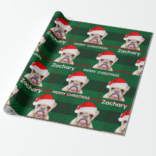 Personalised Funny Pug Name Merry Christmas  Wrapping Paper