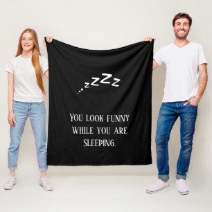 Personalised funny quotes Black and white Trendy Fleece Blanket
