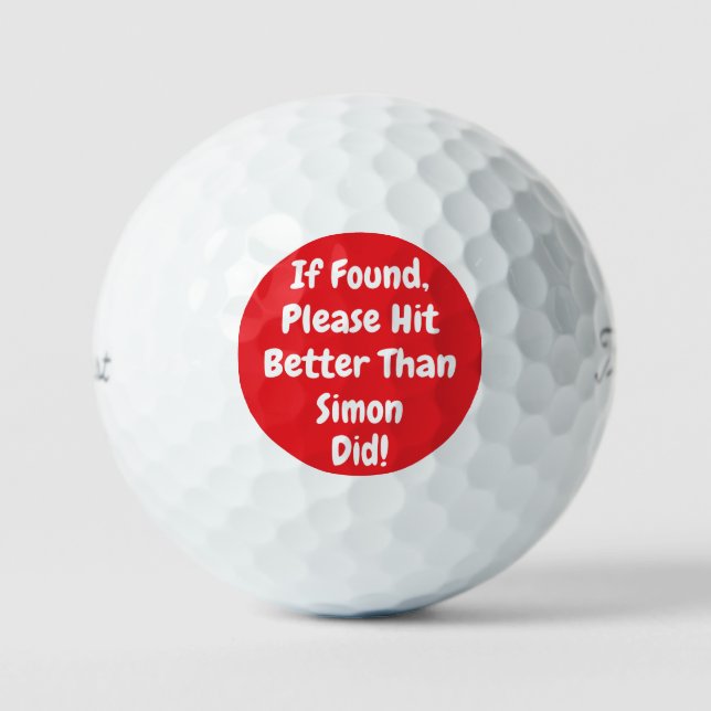 personalised funny red golf balls (Front)