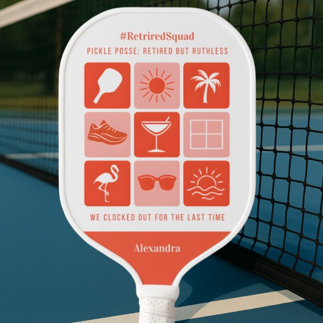 Personalised Funny Retired Squad Pickleball Pickleball Paddle (Creator Uploaded)